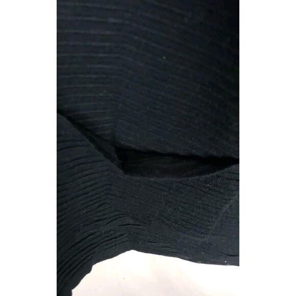 Evolution By Cyrus Sixby Ribbed Hooded Open Cardigan Pockets Black 03X - Picture 4 of 5